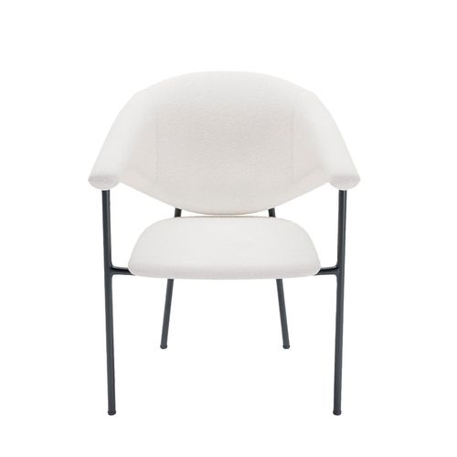 Lot De 2 Chaises Avec Accoudoir Design En Velours Blanc Crème
