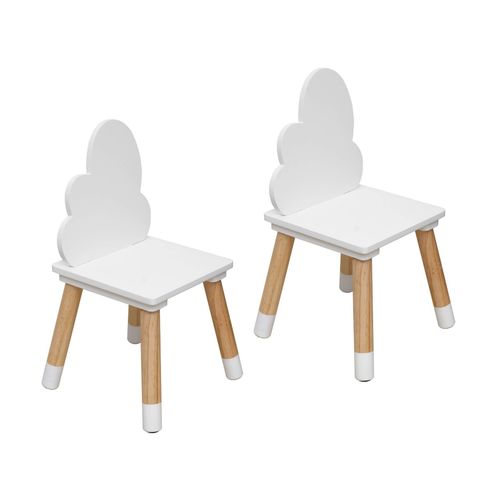 Ensemble De 2 Chaises Pour Enfants Blanc Et Bois
