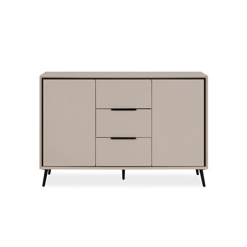Buffet Taupe 2 Portes Et 3 Tiroirs - L135 Cm