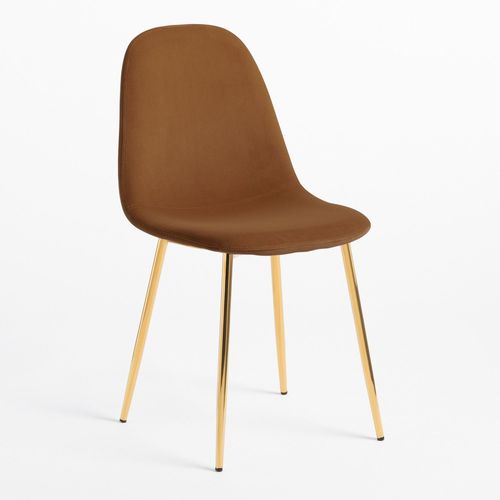 Pack 2 Chaises De Salle À Manger En Velours Glamm Doré