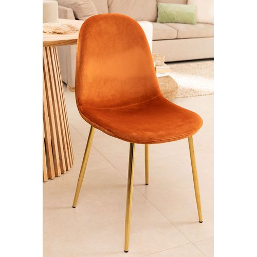 Pack 4 Chaises De Salle À Manger En Velours Glamm Doré