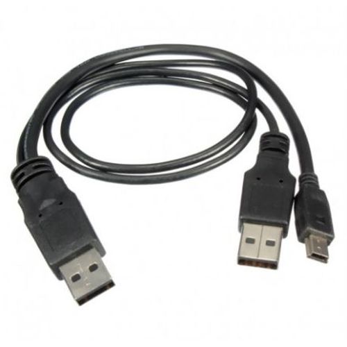 Câble doubleur USB A mâle / mini USB B mâle 60 cm noir