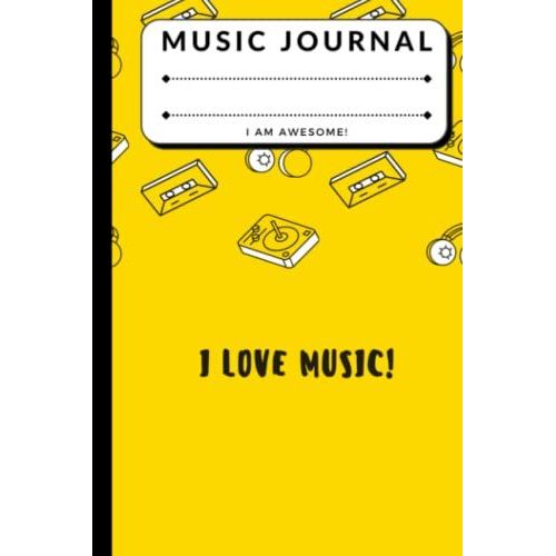 Retro Yellow - Song Writing Music Journals For Kids: Lined/Ruled Paper And Staff, Manuscript Paper For Notes, Lyrics And Music. For Musicians, ... Book Notebook Journal 100 Pages 6x9