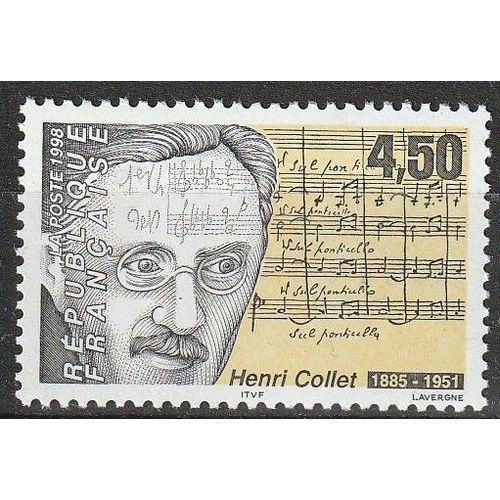 Hommage Au Compositeur Henri Collet, Extrait De La Paetition De La Symphonie De L'alhambra Timbre Neuf** 1998 N° 3163