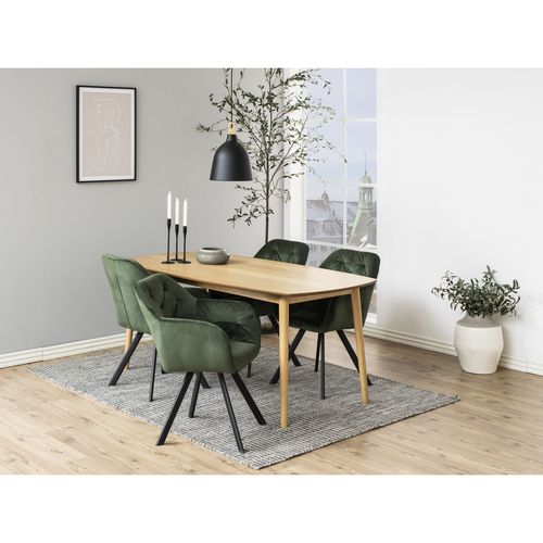 Fauteuils De Table Antoine En Tissu Avec Accoudoir - Vert