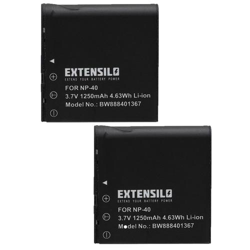 EXTENSILO 2x Batteries compatible avec Kodak Pixpro AZ525 Astro Zoom, AZ526 appareil photo, reflex numérique (1250mAh, 3,7V, Li-ion)