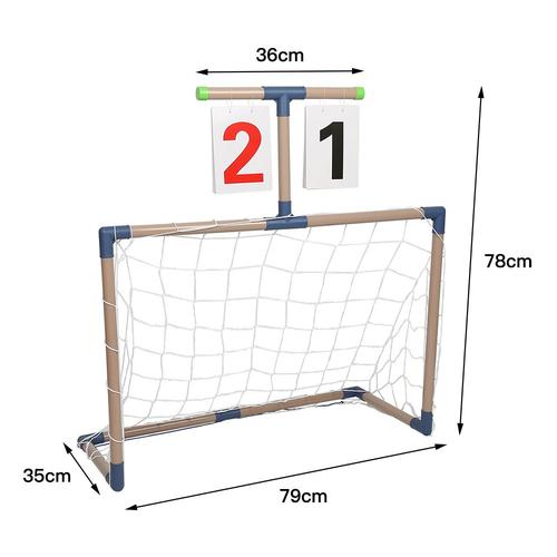 Double But De Football, Portable Intérieur Et Extérieur, Équipé D'un Ballon De 16 Cm + Pompe, 79*35*78 Cm