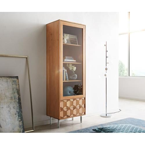 Vitrine Fevo Acacia Nature 60x180 Cm Vitrine ? Pieds-L