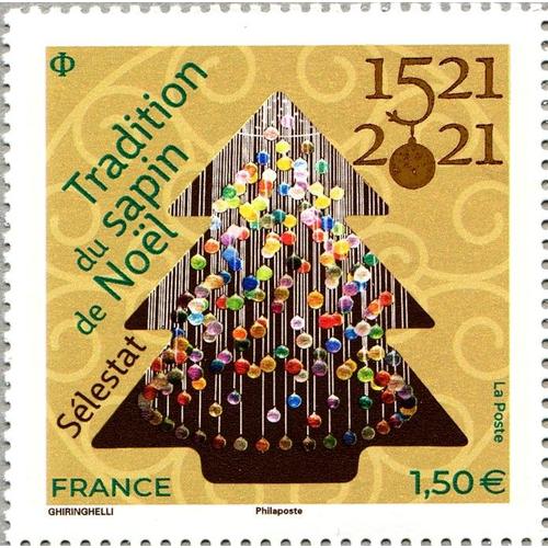 France 2021, Très Beau Timbre Neuf** Luxe Yvert 5544, Tradition Du Sapin De Noël – Sélestat 1521-2021.