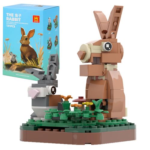 Lot De Mini Blocs De Construction D'animaux - Collection Sur Le Thème Des Animaux - Jouet - Jolie Décoration D'intérieur - Série 3 (Le Lapin)