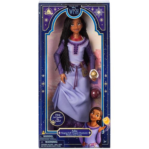 Disney Store Officiel Poupée Chantante Asha Pour Enfants, Wish : Asha Et La Bonne Étoile, 29 Cm, Jouet Articulé Avec Accessoires Et Bouton Pressoir