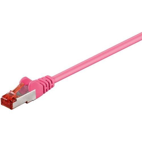goobay - Cordon de raccordement - RJ-45 (M) pour RJ-45 (M) - 10 m - SFTP, PiMF - CAT 6 - sans halogène, moulé - magenta