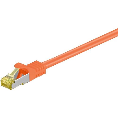 goobay - Cordon de raccordement - RJ-45 (M) pour RJ-45 (M) - 7.5 m - SFTP, PiMF - CAT 7 - sans halogène, moulé - orange
