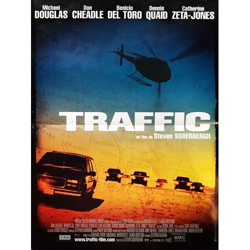 Traffic - Veritable Affiche De Cinema Pliee - Format 40x60 Cm - De Steven Soderbergh Avec Michael Douglas, Don Cheadle, Benicio Del Toro, Dennis Quaid, Luis Guzman, Catherine Zeta-Jones - 2001