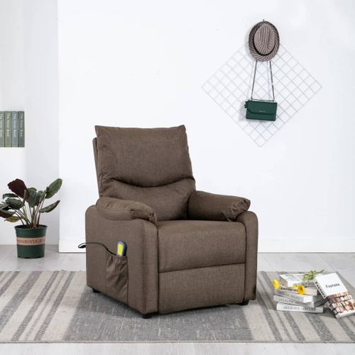 Vidaxl Fauteuil Inclinable De Massage Marron Tissu