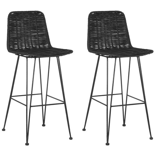 Lot De 2 Chaises De Bar Cassita Rotin Noir
