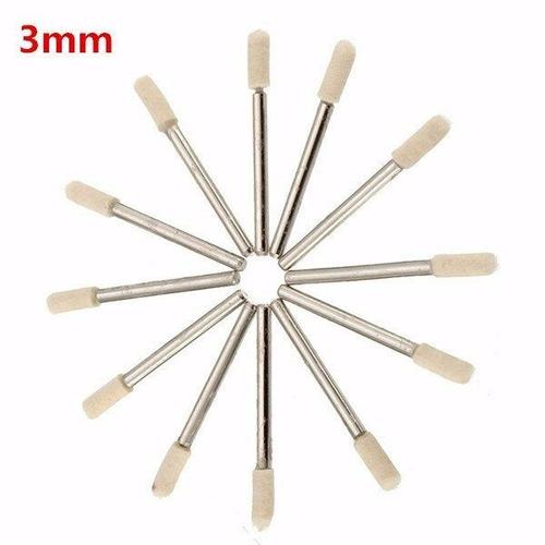 12pcs 3mm Shank Laine Tête De Polissage Roue De Polissage 3mm/6mm/8mm/12mm Pour Outil Rotatif Dremel, 3mm