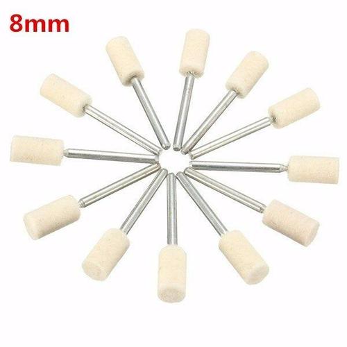 12pcs 3mm Shank Laine Tête De Polissage Roue De Polissage 3mm/6mm/8mm/12mm Pour Outil Rotatif Dremel, 8mm