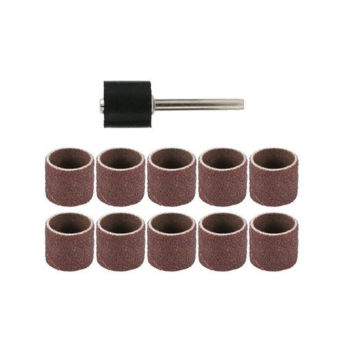11 Pièces 12.7mm 100 Tête De Grain Métal Antirouille Polissage Rouleau De Papier De Verre Jeu De Roues De Polissage
