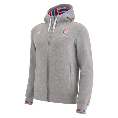 Sweat A Capuche Zip Macron Adulte Rugby World Cup 2023 Officiel