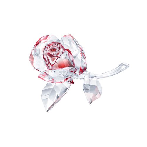 Figurine Swarovski Rose En Fleur Rouge