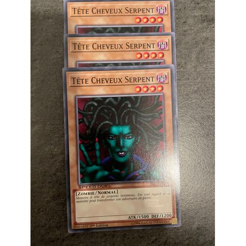 Cartes Yu Gi Oh ! Lot De 3 Cartes ! Tête Cheveux Serpent Sbls-Fr026