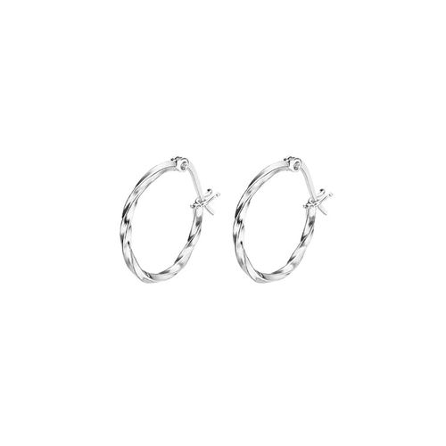 Boucles D'oreilles Lotus Silver Torsadées