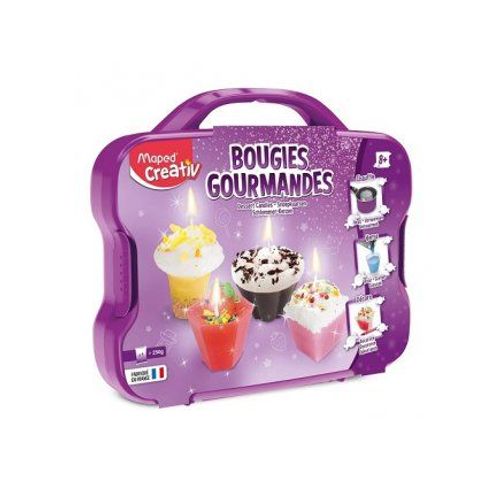 Mallette Creation Bougies Gourmandes, Desserts - Atelier Fabrication - Activite Manuelle Enfant 8 Ans - Set Kit Creatif + Carte