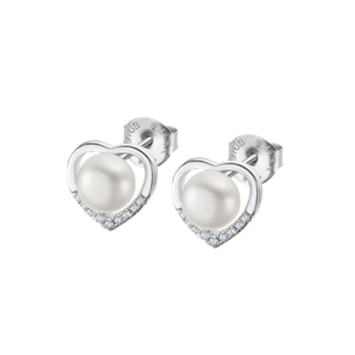 Boucles D'oreilles Lotus Argent Et Perle