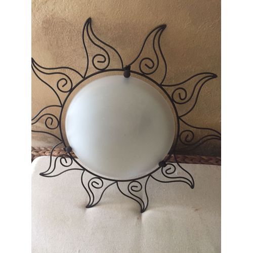 PLAFONNIER SIMPLE SOLEIL FER FORGE