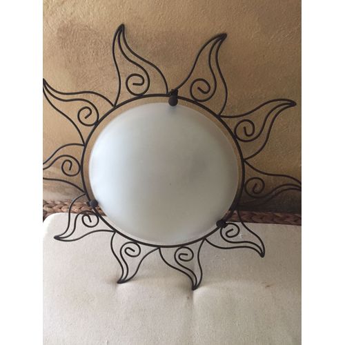 PLAFONNIER SIMPLE SOLEIL FER FORGE