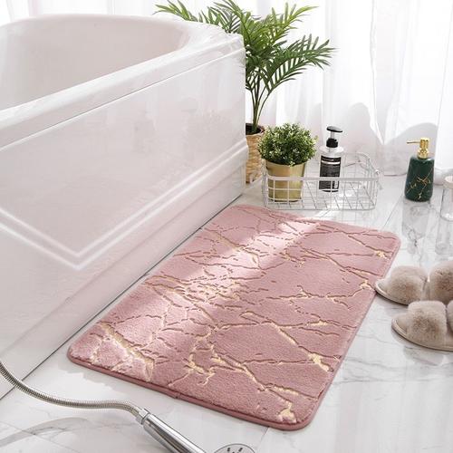 Couleur Rose Tapis De Bain Taille 60x180cm Non-Slip Mat In The Bathroom Faux Fur Rabbit Bath Mat Absorbent Shower Bathroom Carpets Soft Tolite Floor Rug Wc Mat Home Decor