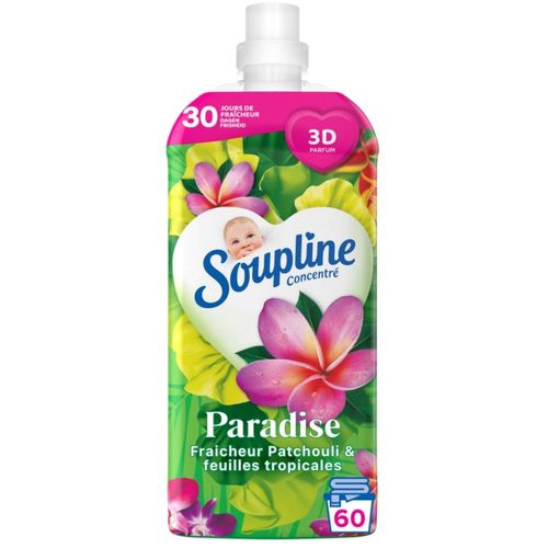 Adoucissant concentré SOUPLINE 3D Paradise Fraîcheur patchouli et fleurs tropical x601,28L