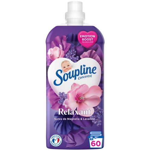 Adoucissant concentré SOUPLINE 3D Relaxant Fraîcheur parfumée magnolia x60 1,28L
