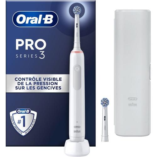 Brosse À Dents Électrique Oral-B Pro 3500 Blanche Sensitive + Etui + 1 Br