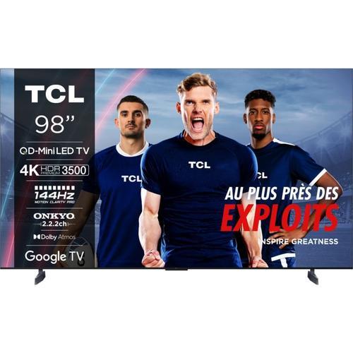 TV QD Mini-LED Tcl 98C89B 248 cm 4K UHD 2024 Aluminium brossé