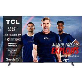 TV QLED Mini-LED TCL 98C89B 98" (248 cm) 4K UHD 2024 Aluminium brossé