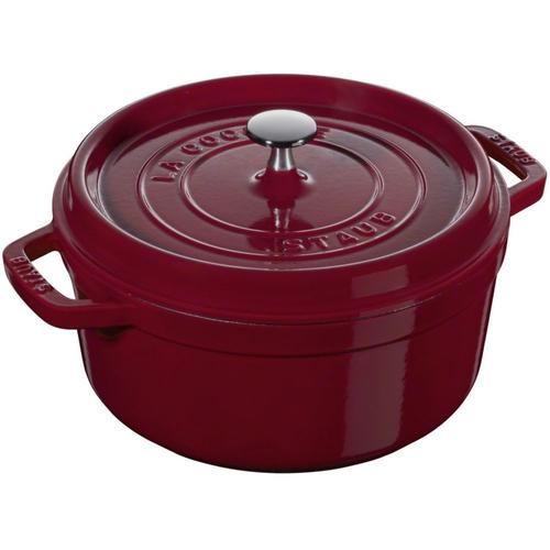 Staub - Cocotte Ronde Fonte Émaillée Bordeaux Ø24 Cm 3,8 L - Rouge