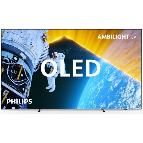 TV OLED Ambilight Philips 77OLED809 194 cm 4K UHD Google TV 2024 Métal Argent