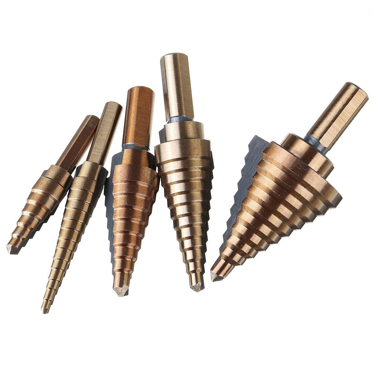 3/5/6pcs Hss Step Drill Bit Set Cone Hole Cutter, 6pcs - 5