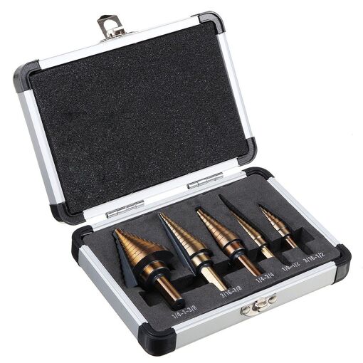 3/5/6pcs Hss Step Drill Bit Set Cone Hole Cutter, 5pcs