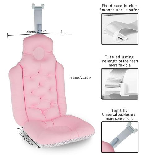 Couleur Rose Adult Bath Pillow Full Body Spa Bathtub Cushion Bathing Pad Neck Back Relax Full Body Spa Head Rest Pillow Anti-Slip Cushioned