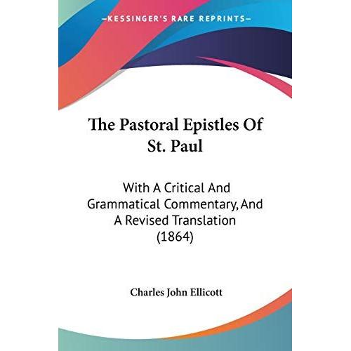 Pastoral Epistles Of St. Paul
