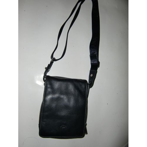 Petit sac en cuir noir pour Homme