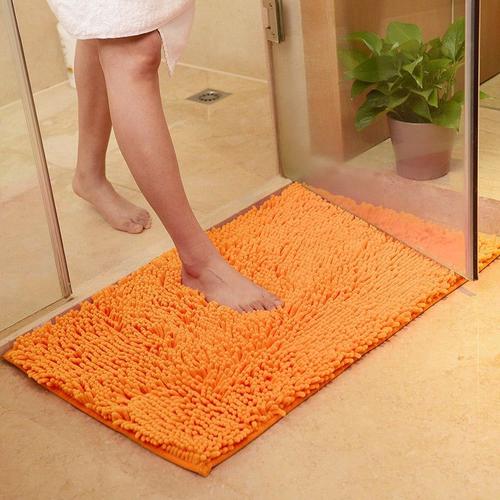 Couleur Orange Taille Environ 40x60cm Soft Carpet Non-Slip Bathroom Carpet Floor Door Mat Dirt Barrier Rectangular Floor Door Mat Carpet