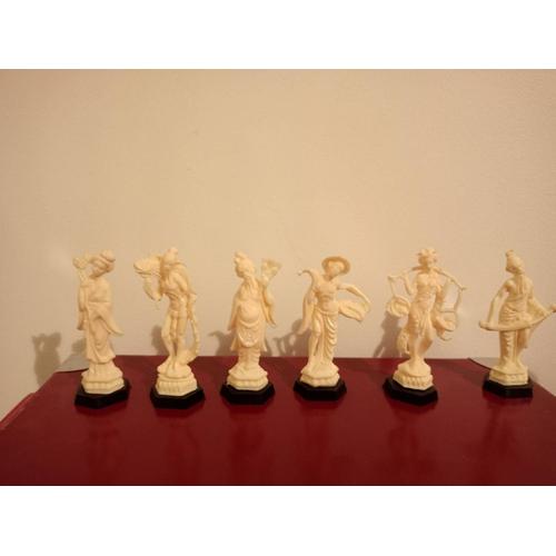 Lot de 6 statuettes Chinoises figurines Café Maurice 
