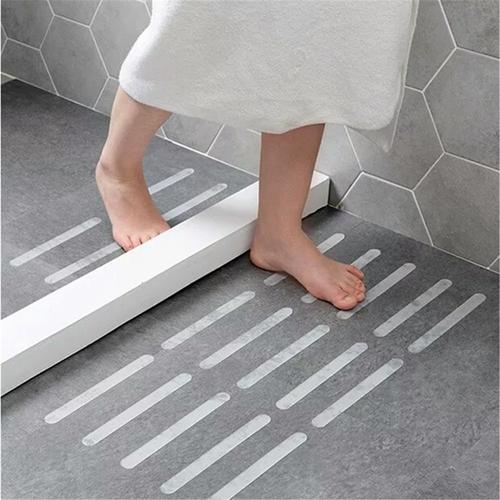 Couleur 10 Pièces Anti Slip Strips Transparent Shower Stickers Bath Safety Strips Non Slip Strips For Bathtubs Showers Stairs Floors
