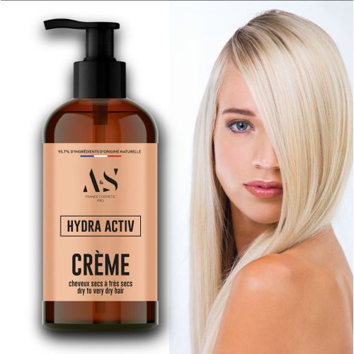 Hydra Activ Crème Professionnel 200ml Formule Unique Pour Cheveux Secs À Très Secs Difficiles Et/Ou Crépus. Formule Ultra Nourrissante Et Régénérante Pour Des Cheveux Durablement Doux Et Brillants 