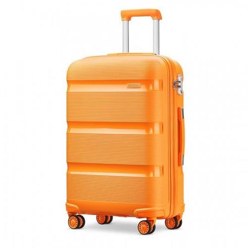 Valise Cabine Taille Moyenne 65x44x27cm Valise de Voyage Rigide en Polypropylène Légere à 4 roulettes avec Serrure TSA, Orange