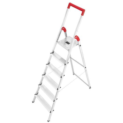 MS LINE - Escabeau ménager pliable en aluminium 6 marches ultra léger Hailo L50